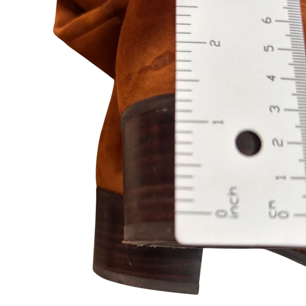 Stuart Weitzman Cognac Brown Suede Over The Knee Block Heel Boots Sz 8.5 Spain